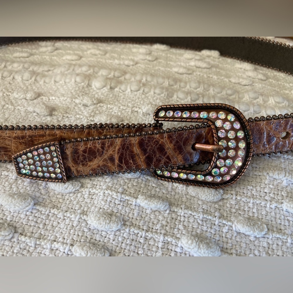 Roper top grain leather belt M 84/90 jewel studs